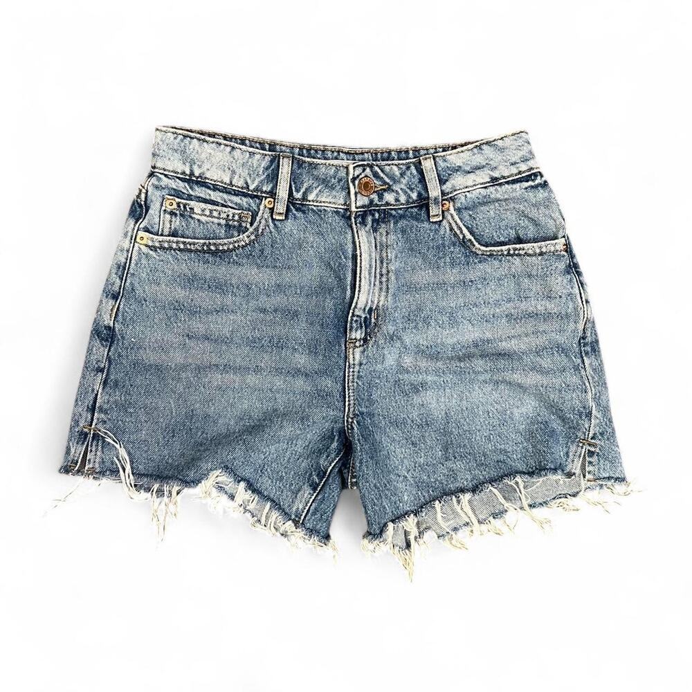 Garage Denim Shorts 26 High Rise Mom Fit Cutoff Distressed Trendy - Picture 6 of 8
